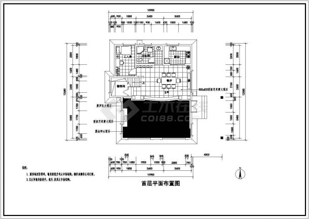 某地区高档商品楼装修设计cad图纸-图一