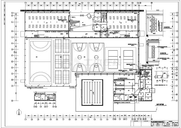 东华大学2层体育中心电气设计施工图-图一