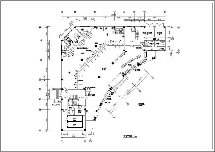 某地区金融机构装修设计CAD施工图_图1