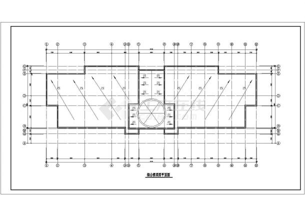 某气派办公楼建筑CAD施工设计方案图-图二