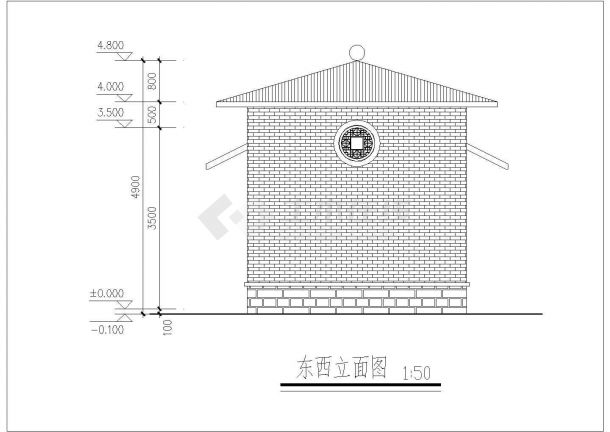 陕西省某城市郊区配电房CAD建筑图-图二