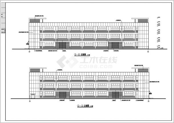湖南省某城镇厂房三层CAD建筑施工图-图一
