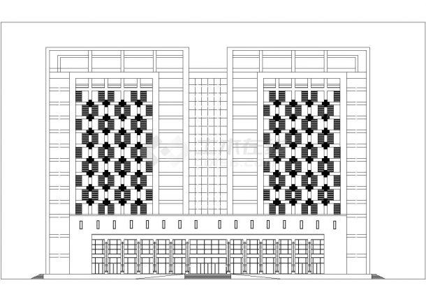 某地区时代广场商务楼平面建筑设计CAD图纸-图一
