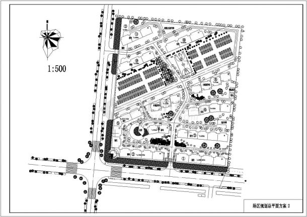 新疆维吾尔自治区某城镇小区场区规划总平面方案-图二