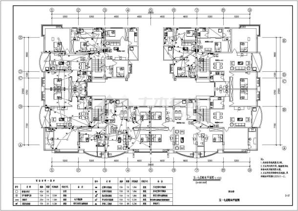 某地区精装修8层商住楼电气设计图-图一