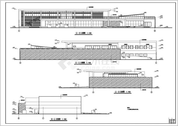 某二层小超市建筑全套施工CAD图纸-图二