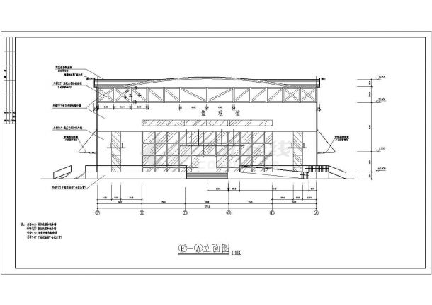 某省级体育馆CAD整套建筑施工图纸-图一