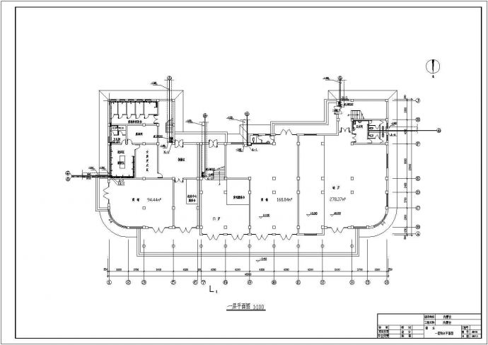 内蒙古某四层宾馆浴室给排水施工图_图1