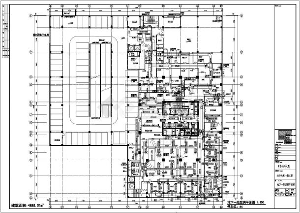 某地区地下暖通设计施工平面CAD图-图二