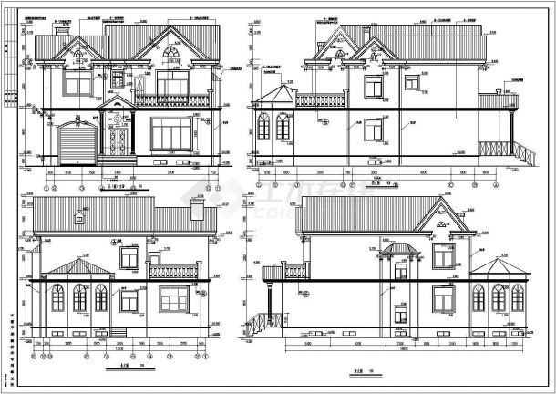 某二层砖混小别墅建筑设计方案图纸-图一