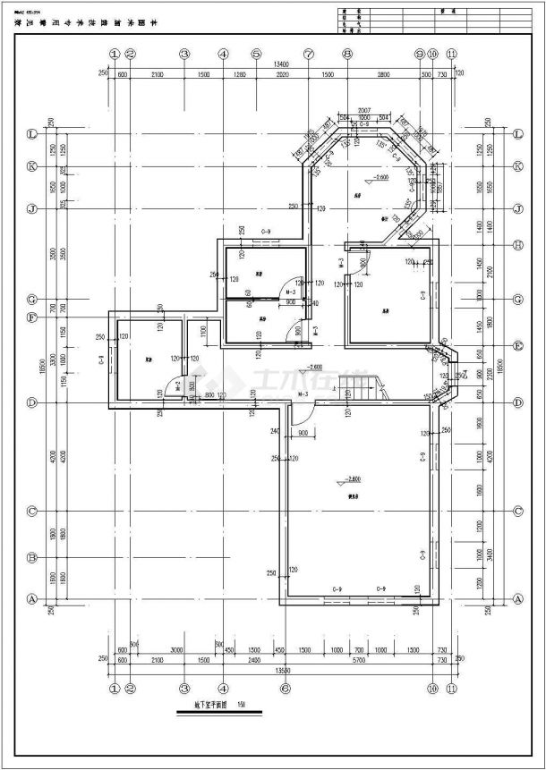 某二层砖混小别墅建筑设计方案图纸-图二