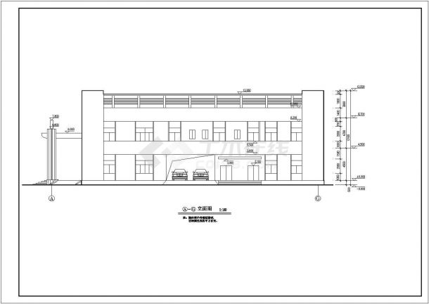 某地区办公楼建筑全套施工CAD图纸-图二