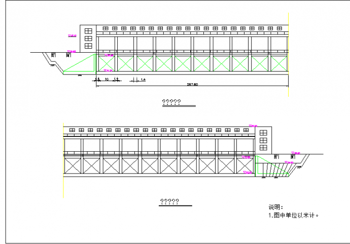 沙阳水电站水闸cad设计图纸（共3张）_图1
