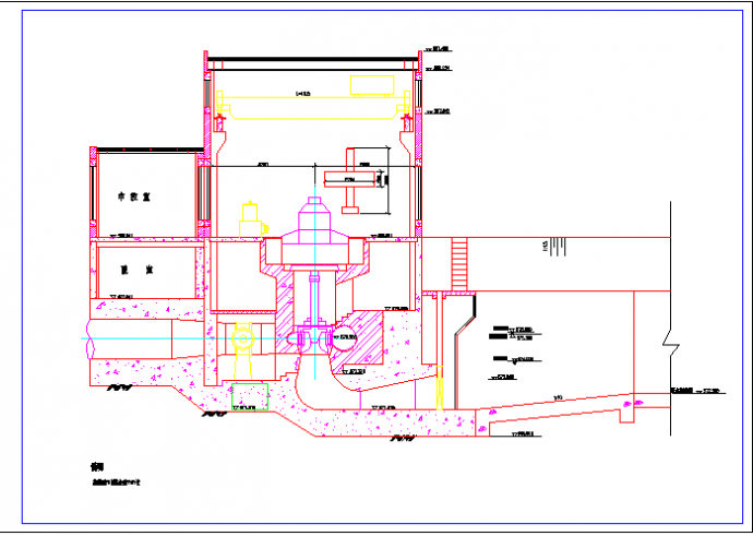 水力发电站厂房cad设计建筑图纸（小型的）_图1