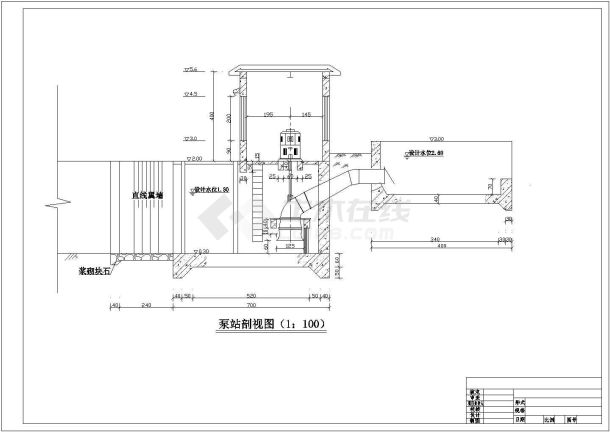 【江苏】土地整理项目小型排涝泵站结构布置图-图一
