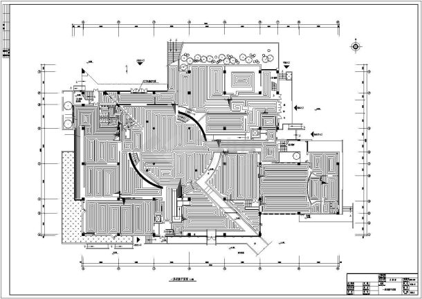某地区文博馆地板采暖设计CAD施工图-图一