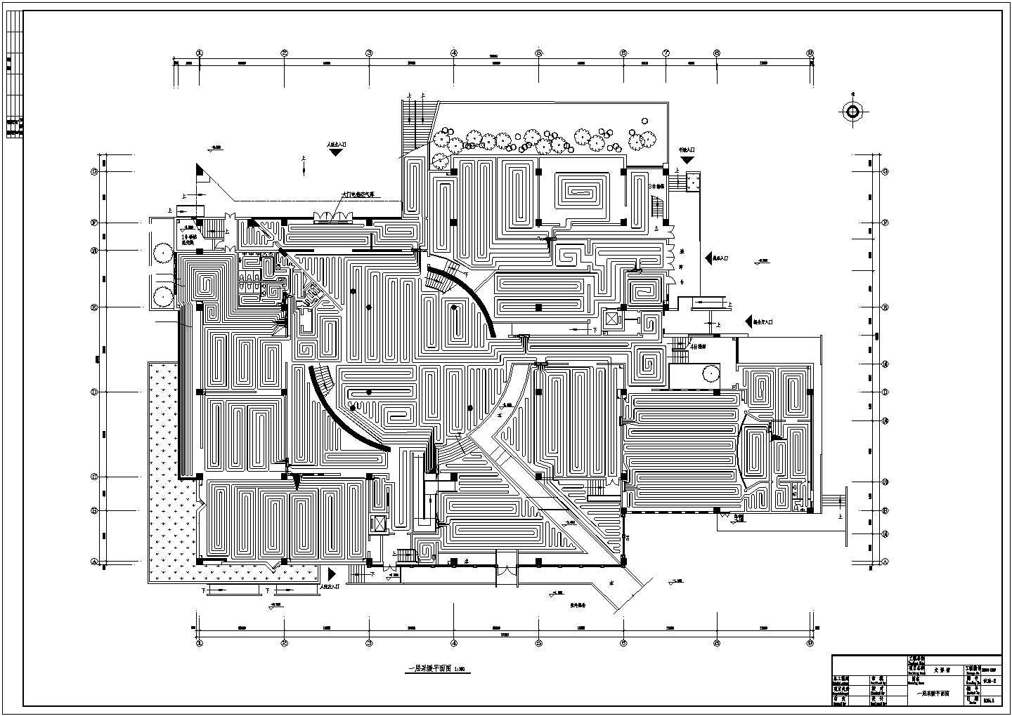 某地区文博馆地板采暖设计CAD施工图