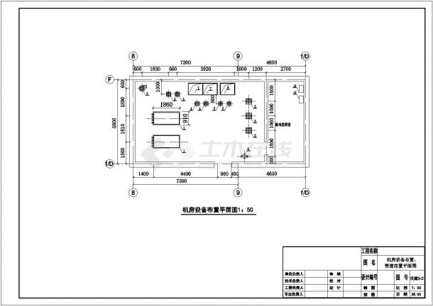 某暖通设计水源热泵空调机房CAD施工图-图二