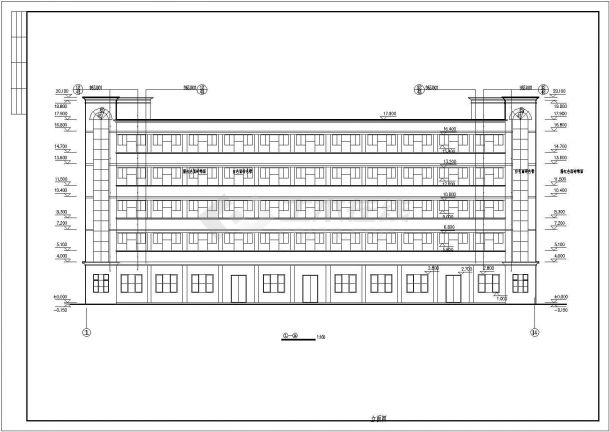 某大型工业区宿舍建筑CAD施工设计图纸-图二