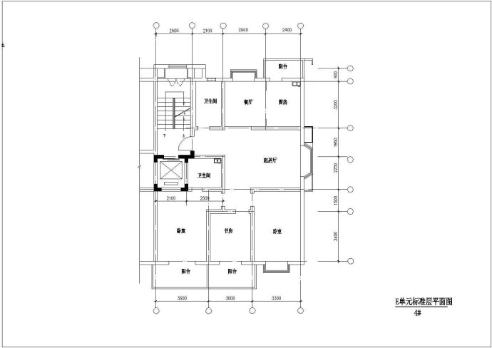 某带电梯小高层CAD户型图大集合_图1