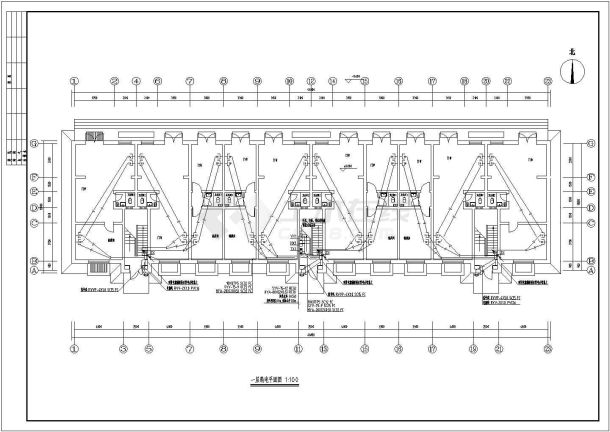 某地区高多层住宅楼电气平面CAD图-图一