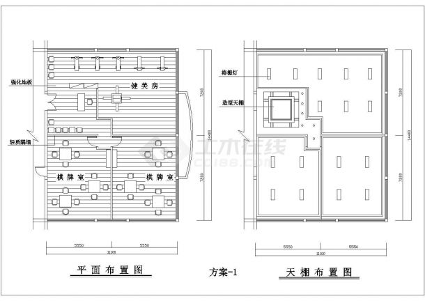 湖南省某城镇住宅区CAD景观园林设计图-图二