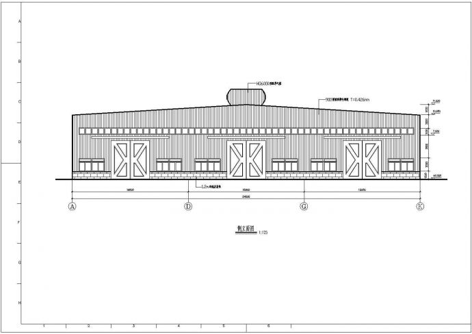 某三联跨门式刚架厂房结构设计施工图_图1