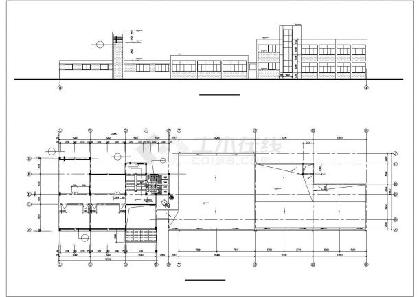 南方某办公楼建筑CAD设计施工图纸-图二