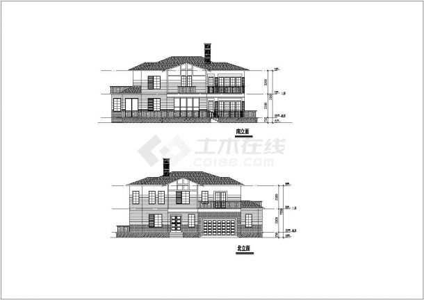 某地区小型别墅建筑设计CAD施工图-图一