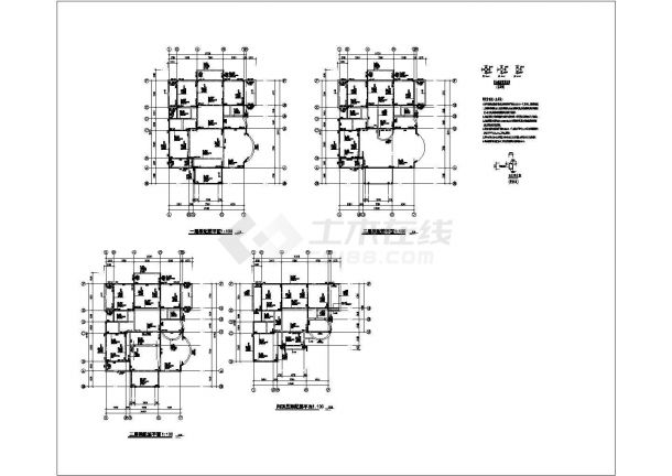 某地区三层带阁楼复古独栋别墅建筑结构图-图二