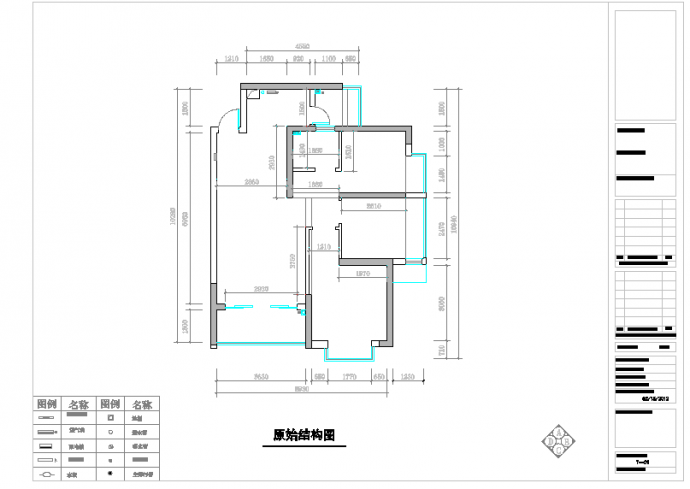 某地大型的70平米住宅室内装修施工图纸_图1