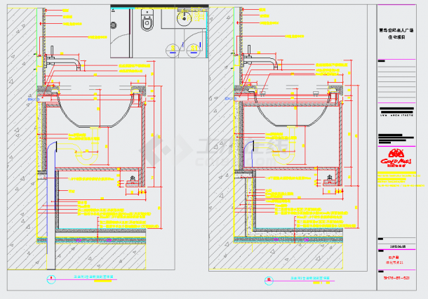 小型的卫生间台盆钢架剖面详图（标注详细）-图二