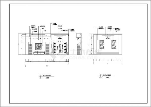 某中餐厅建筑全套设计方案CAD图纸-图一