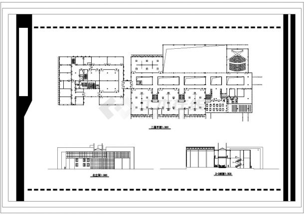 河南某地区大型博物馆建筑设计CAD图-图一
