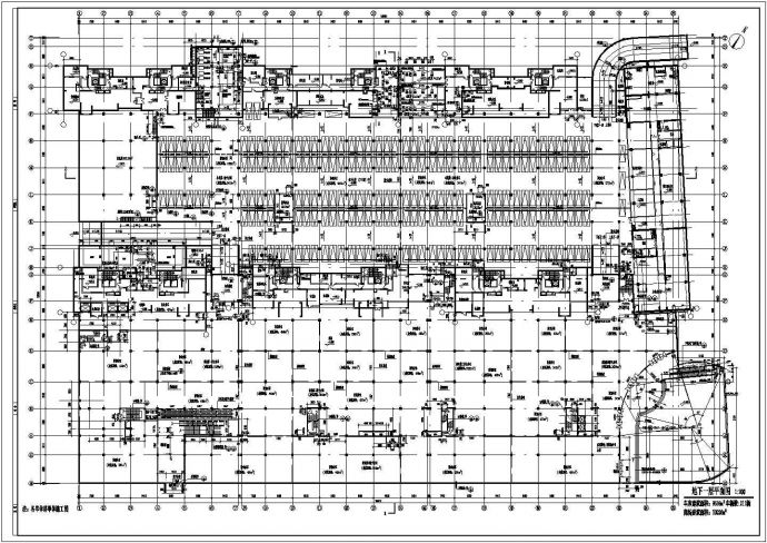 江苏某地区商场地下一层建筑设计CAD图_图1