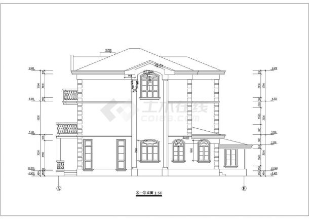 某地别墅建筑设计方案施工CAD图-图一