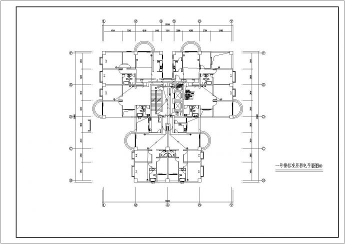 商住楼建筑弱电电气设计施工平面图_图1