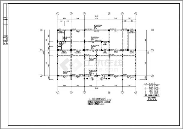 某五层框架结构办公楼建筑设计施工图-图二