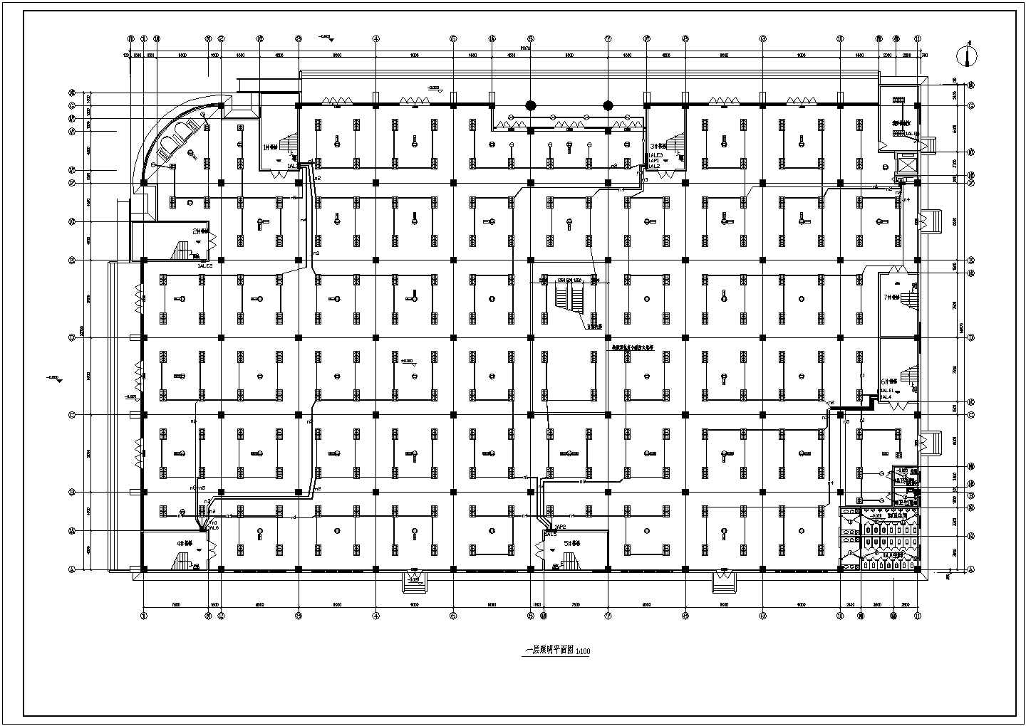 大型商场商铺内部线路电气设计施工方案图纸