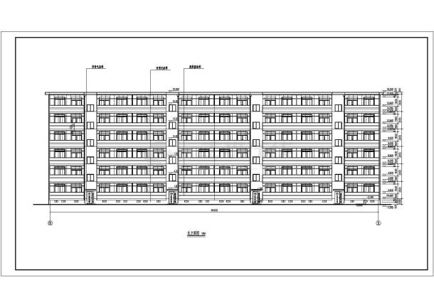 某六层住宅楼建筑cad施工设计图纸-图二