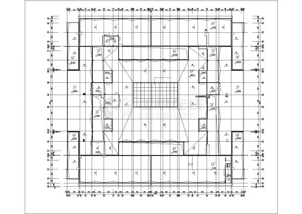 某多层大型超市建筑全套设计CAD图纸-图二