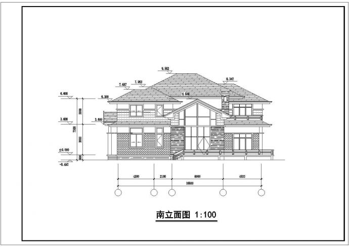 某二层别墅建筑设计施工图（含效果图）_图1