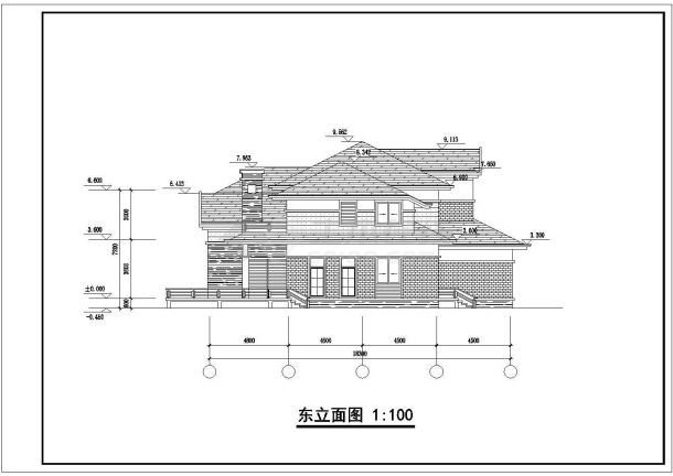 某二层别墅建筑设计施工图（含效果图）-图二