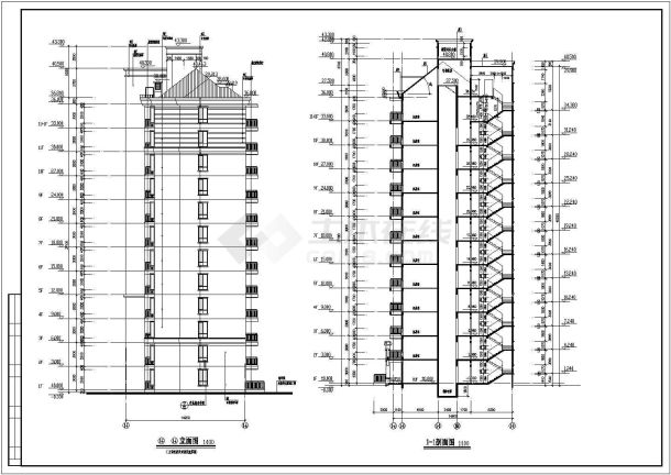 地豪园住宅外立面cad设计施工图纸-图一