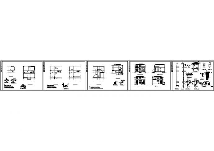 某小区经典别墅全套施工设计方案图纸_图1
