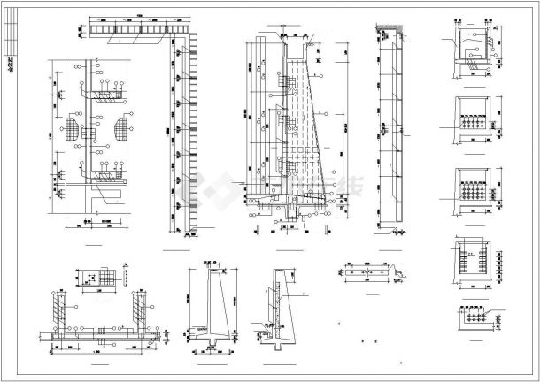 某重力挡土墙节点构造详图及选用表-图一