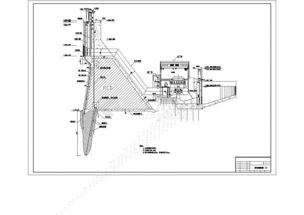 某坝后式厂房重力坝结构布置设计图-图二