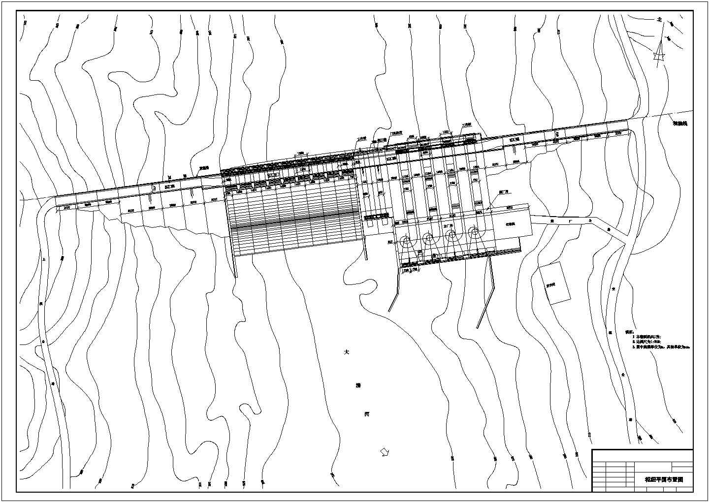 某坝后式厂房重力坝结构布置设计图