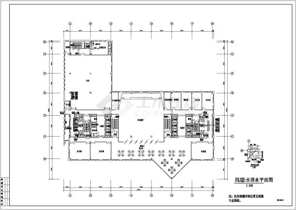 某地区办公楼给排水设计CAD施工图-图一