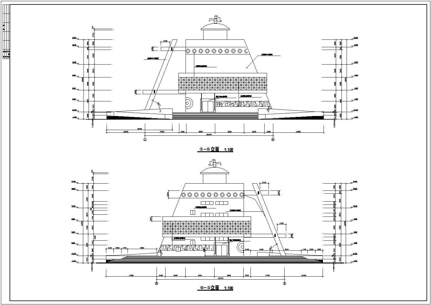 华北某城市地区大型博物馆建筑设计CAD施工图